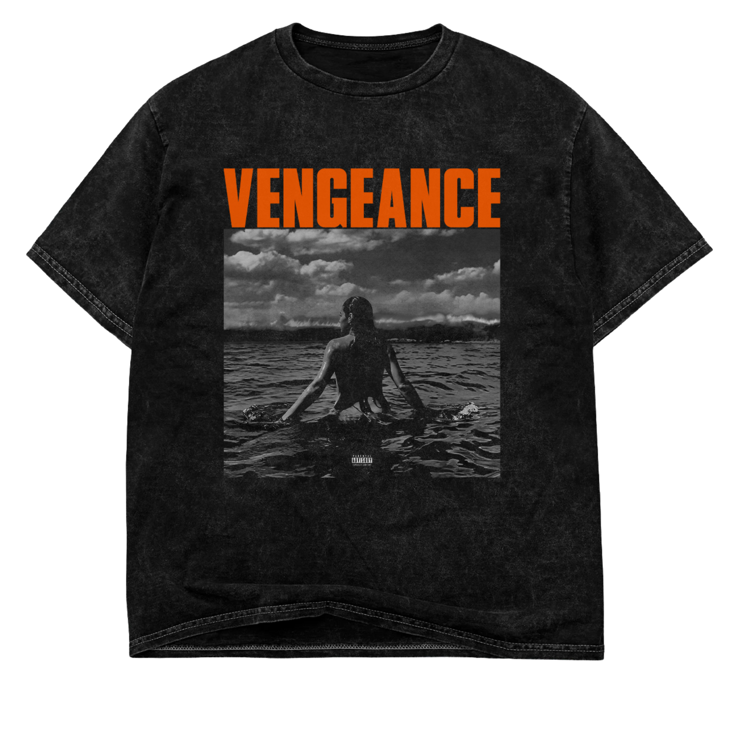 A LITTLE VENGEANCE B&W Tee - Mineral Black