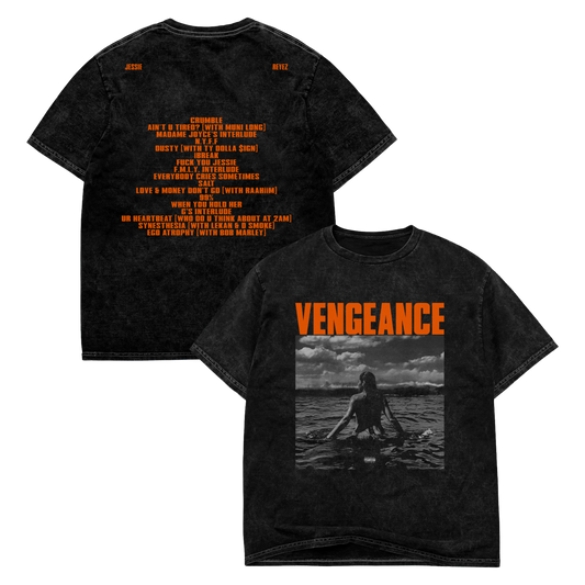 A LITTLE VENGEANCE B&W Tee - Mineral Black