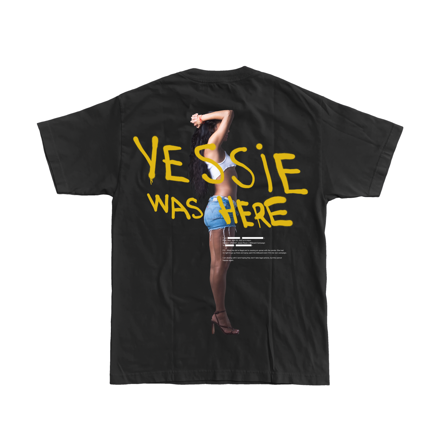 YESSIE WAS HERE TEE, BLACK