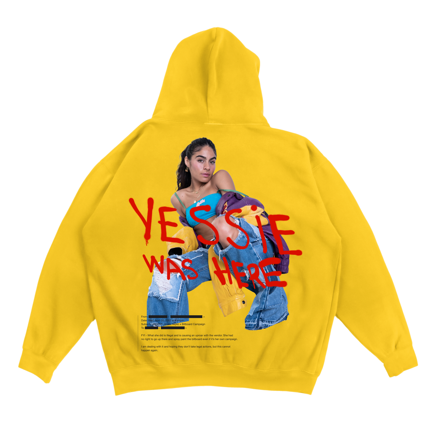 YESSIE WAS HERE HOODIE, YELLOW